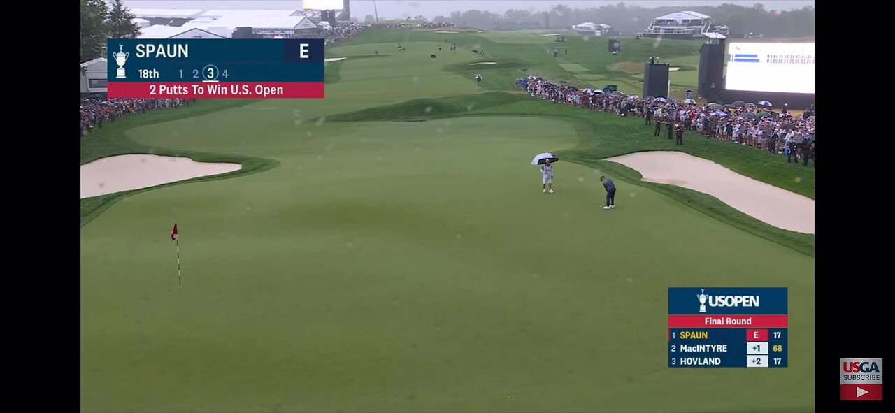 2025 US Open Highlights - JJ Spaun winning putt on 18th hole
