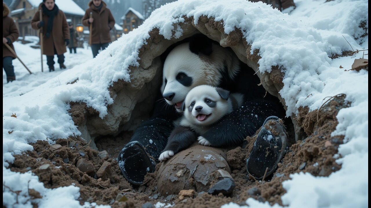 The Panda’s Shelter in the Snowstorm Rescued a Frozen Baby!