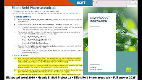 Illustrated Word 2019 | Module 5: SAM Project 1a | Elliott Reid Pharmaceuticals (2025)