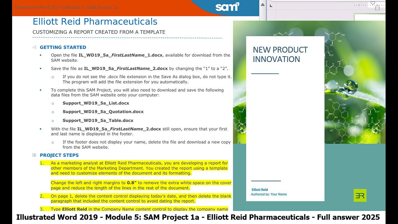 Illustrated Word 2019 | Module 5: SAM Project 1a | Elliott Reid Pharmaceuticals (2025)
