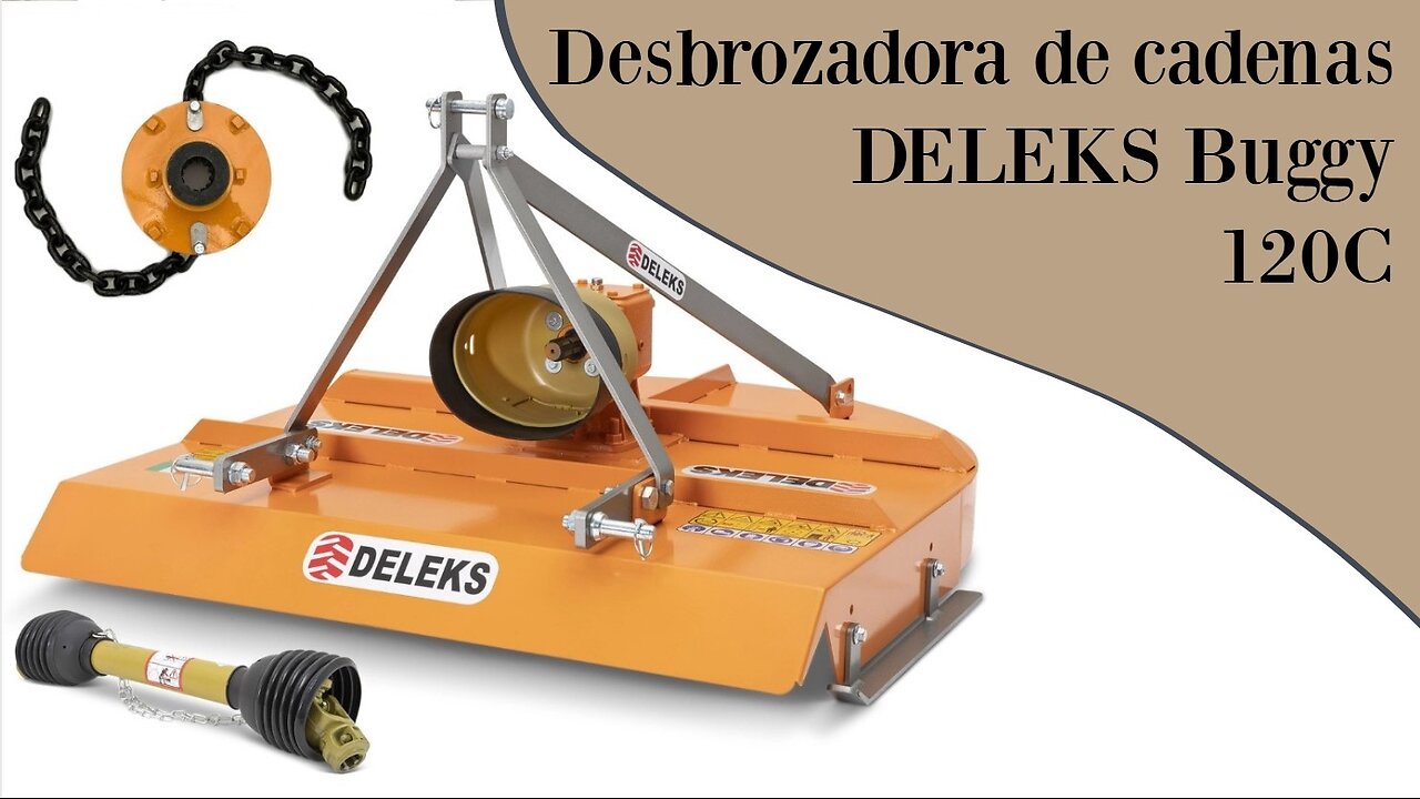 Desembalaje y prueba de la desbrozadora de cadenas por tractor Deleks Buggy 120C