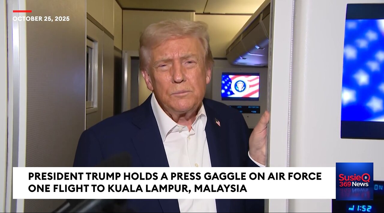 President Trump Gaggles with Press on Air Force One, Oct. 24, 2025