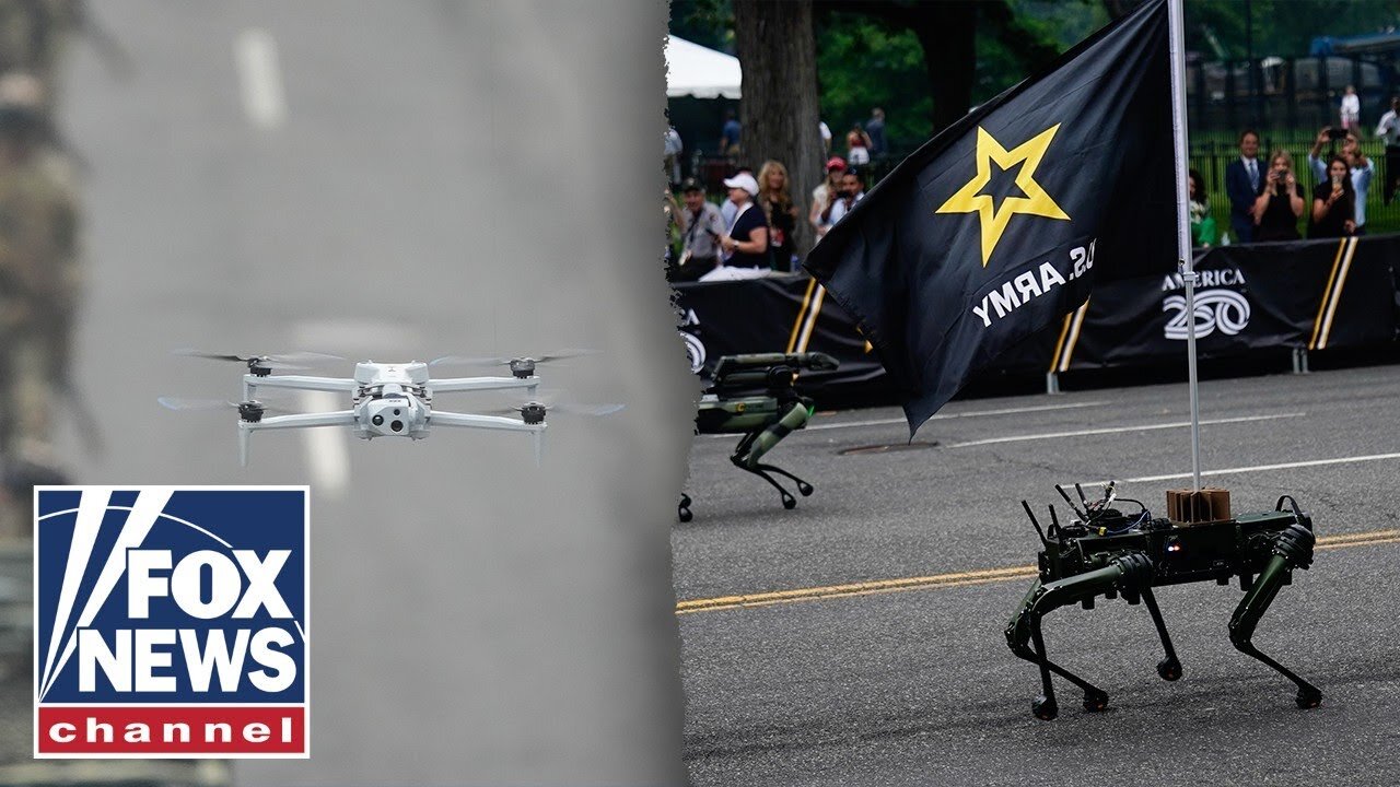 US Army shows off drones_ robot dogs at military parade
