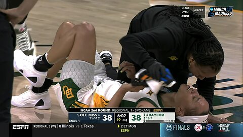 🫣 SCARY moment, Walker SLIPS & hurts knee | Baylor vs Ole Miss, NCAA women's basketball tournament