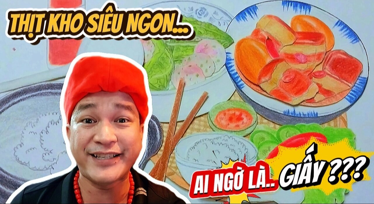 This Boy "Cooks" Braised Pork with Eggs Using Only Paper – You Won’t Believe How Real It Looks!