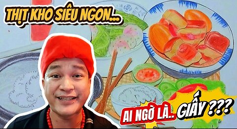 This Boy "Cooks" Braised Pork with Eggs Using Only Paper – You Won’t Believe How Real It Looks!