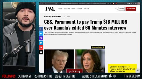 CBS To Pay Trump $16M Over Editing Kamala Harris To LOOK GOOD, Interfere In 2024 Election
