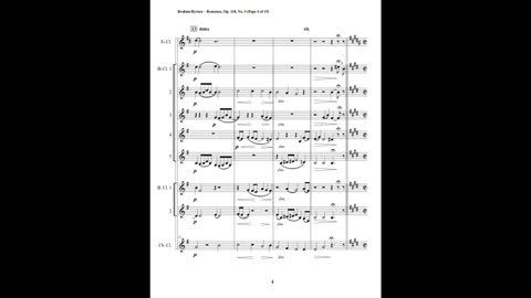 Johannes Brahms – Romanze, Op. 118, No. 5 (Clarinet Nonet)