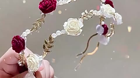 New Rose Flower Rearl Headband for Women Girls