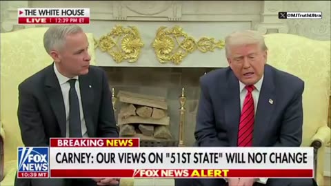 Watch PM Carney’s Body Language as President Trump tells him straight to his face Canada is Useless