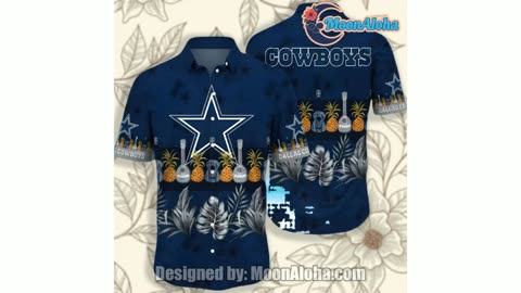 Dallas Cowboys Pineapple Tropical Fruits Blue Cute Hawaiian Shirt