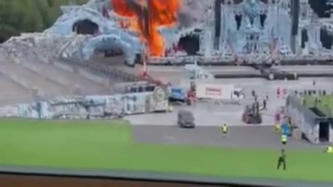 BREAKING: The main stage of Tomorrowland is on fire.
