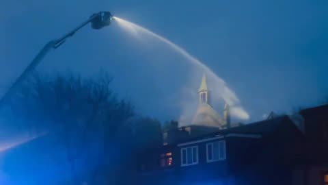 St John’s Church in Falkirk, Scotland, was set on fire by an arsonist.