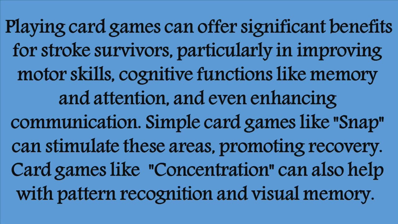 How playing card games can benefit stroke survivors?
