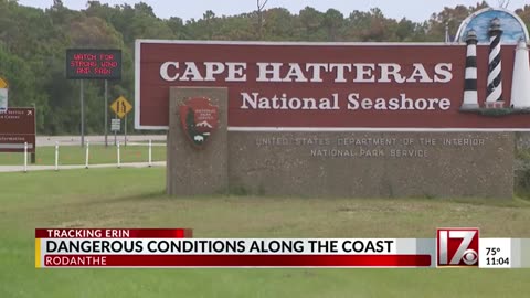 Hurricane Erin's outer bands starting to hit NC coast