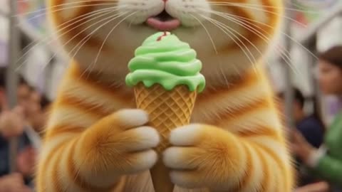 🐱 Subway Cat Living His Best Life 🍦🚆