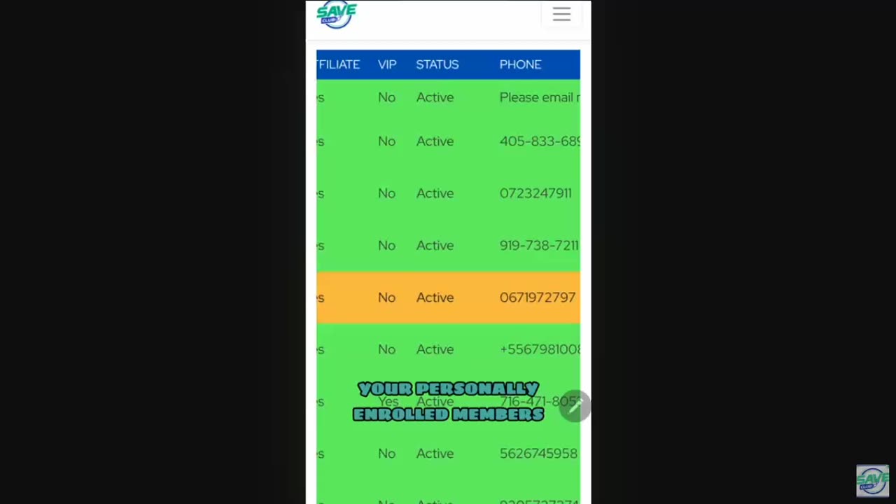 SAVE CLUB - See & check if your members have PAID ? - Mobile Phone Live Demo - TOP TEAM ROB BUSER
