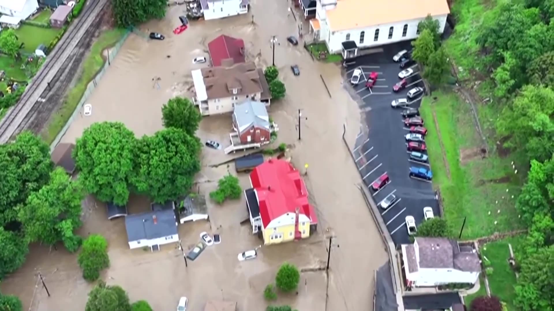 Heavy rain floods Maryland streets, inundates fire station
