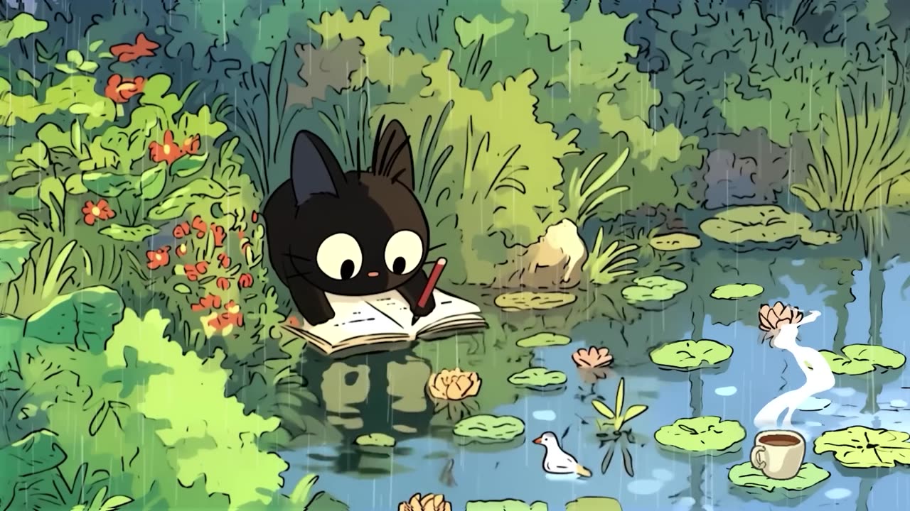 Less talk.... more action. Lo-fi for study, work ( with Rain sounds)
