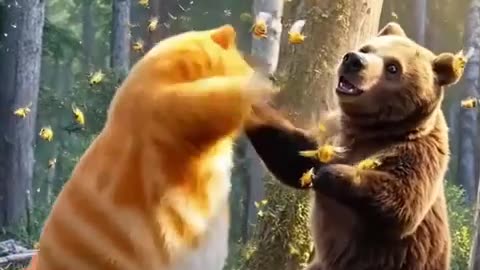 Orange Cat and Bear