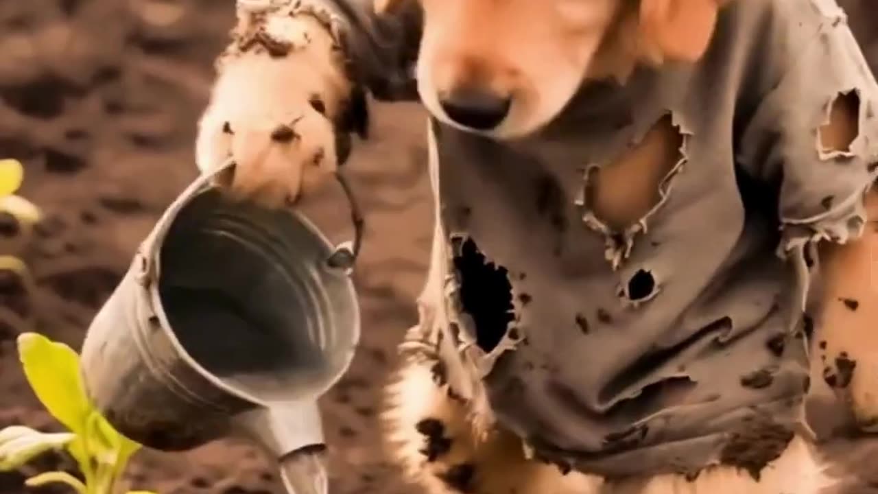 Poor Dog Grows With Watermelon