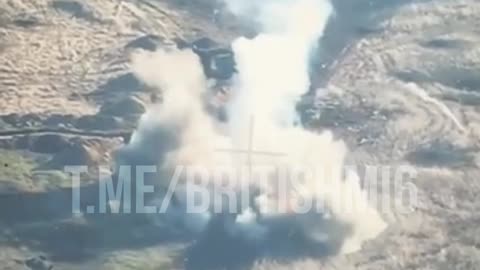 Carful of Russian Soldiers Hits Mine at Speed