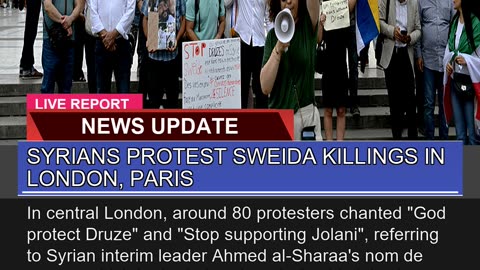 Syrians Protest Sweida Killings in London Paris