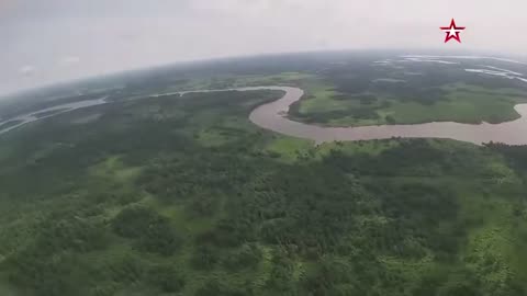 Il-76MD crew training for takeoff and landing on a dirt runway.