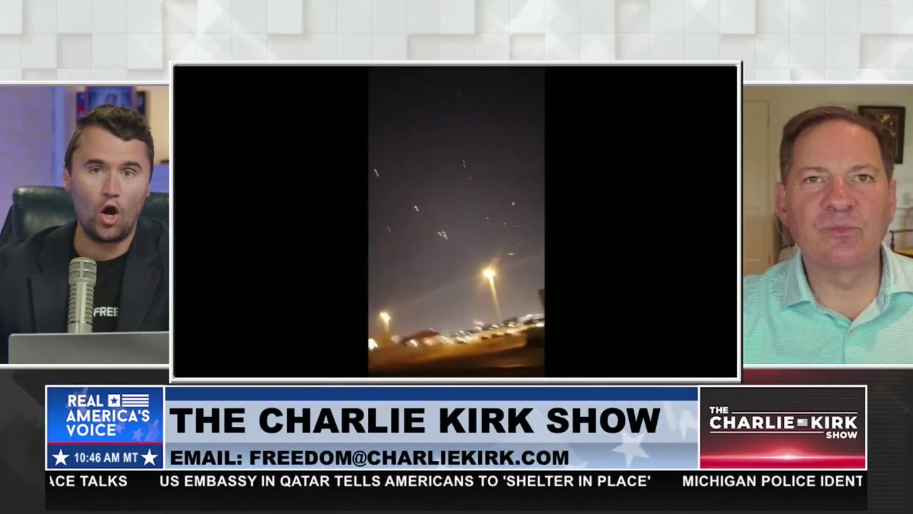 JUST IN: FOOTAGE OF INTERCEPTION OF IRANIAN MISSILES HAPPENING OVER THE SKIES OF QATAR