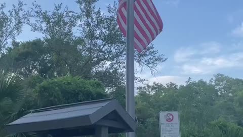 Flag at Half-Staff at Erna Nixon Park, Melbourne, FL for Pope Francis RIP Pope Francis