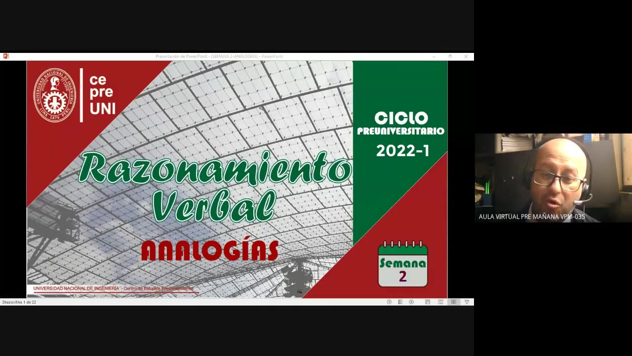 CEPRE UNI 2022 - 1 | Semana 02 | Raz. Verbal