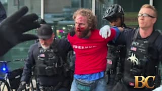 Bloody brawl breaks out as agitators protest TPUSA event at UC Berkeley in California