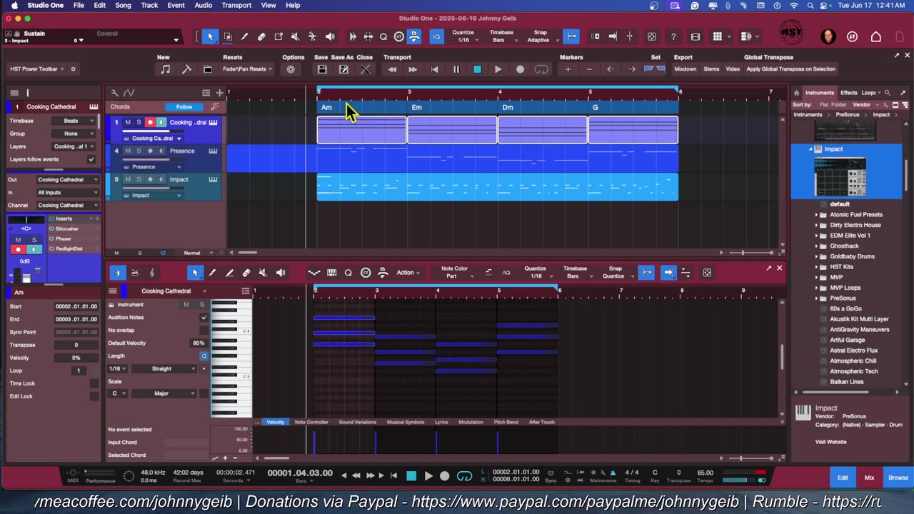 Fun With The Chord Track - Studio One Pro Snapshots