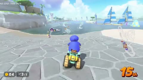 8-24-25 win on Mario Kart World Peach Beach track