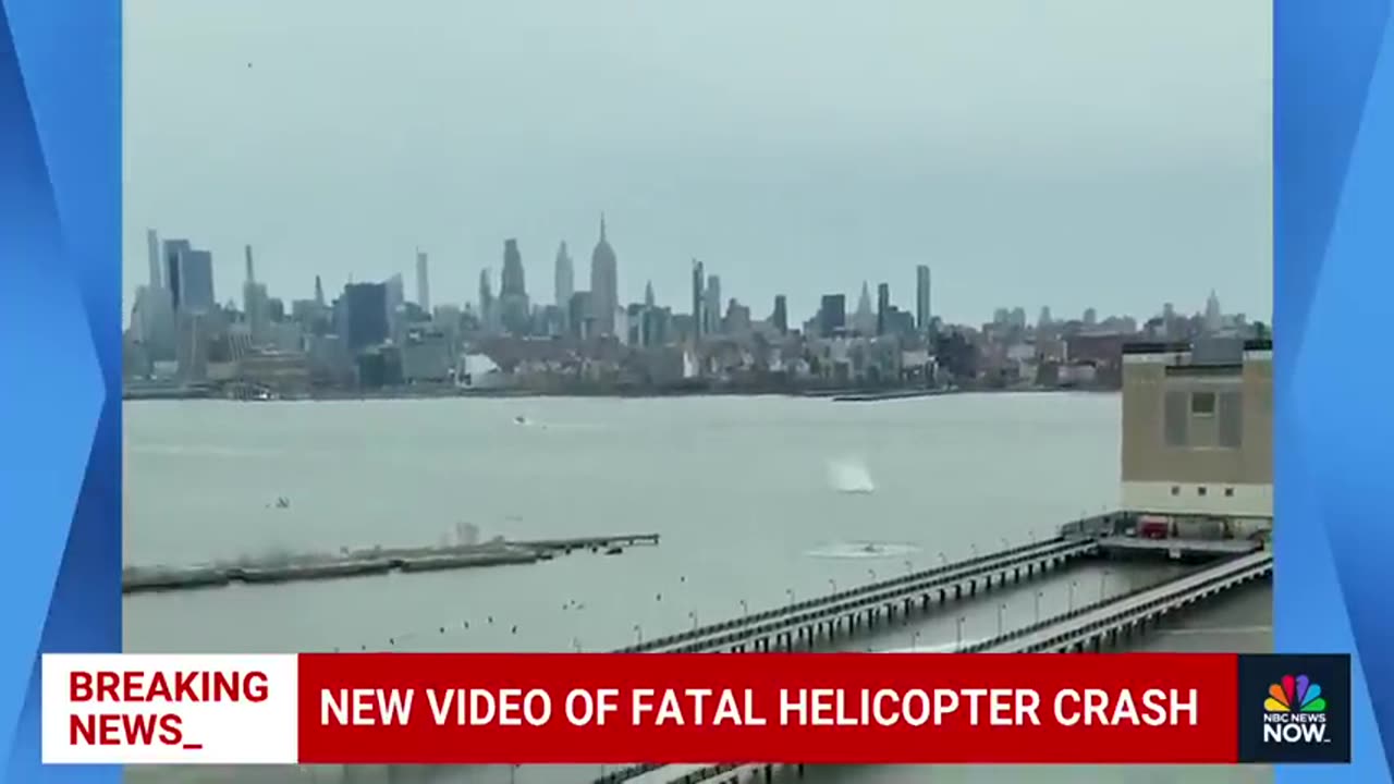 Video shows moment helicopter crashes into Hudson river
