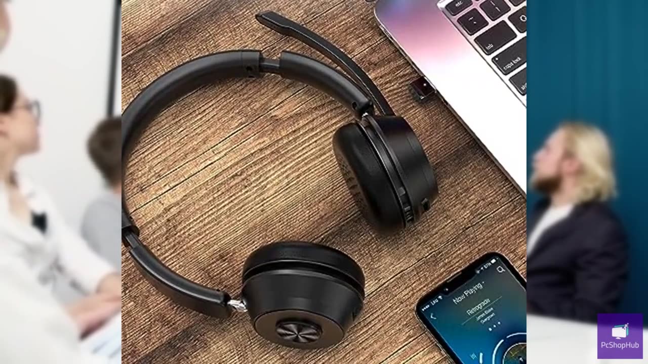 (Upgraded Version) Wireless Headset, Bluetooth Headset with Noise Cancelling Mic