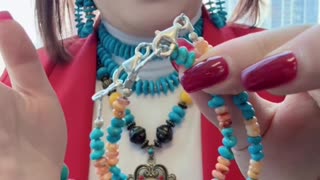 20250702-9 Sleeping Beauty Turquoise & Orange Spiny Oyster: Parent-Child Bracelets