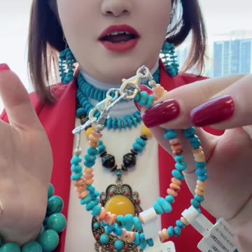 20250702-9 Sleeping Beauty Turquoise & Orange Spiny Oyster: Parent-Child Bracelets