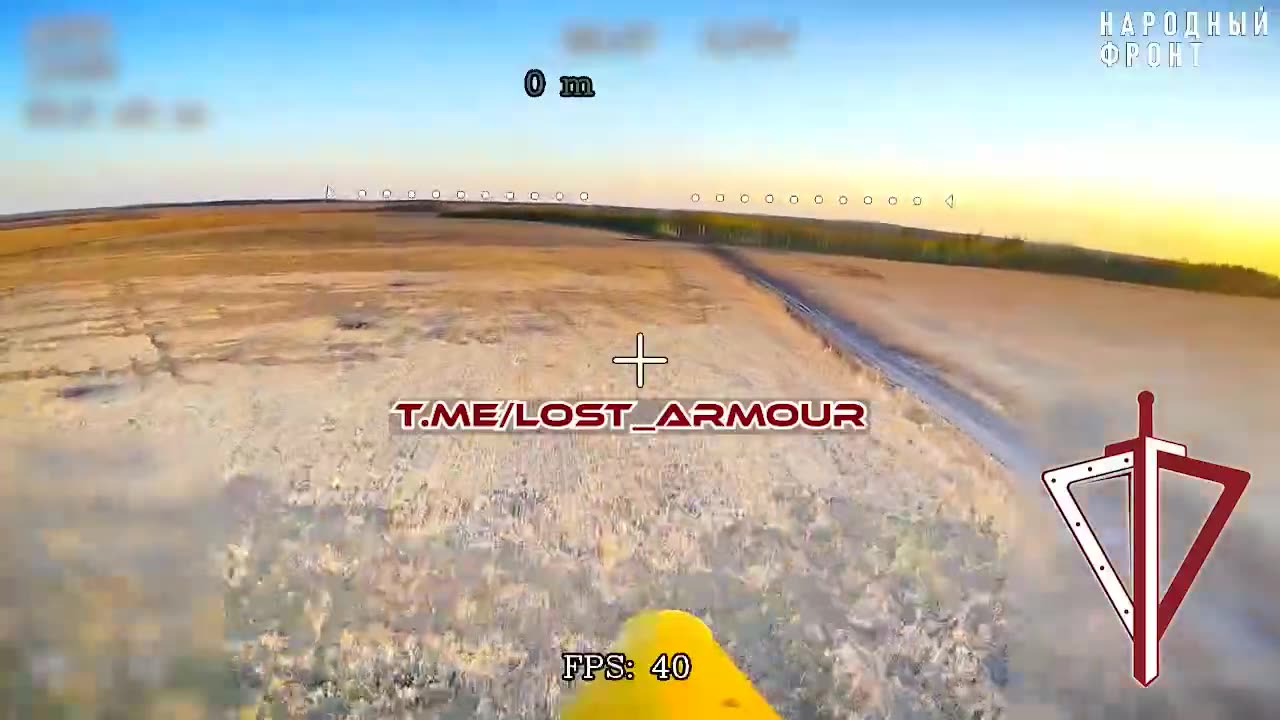 The video shows the flight of the fiber-optic FPV drone