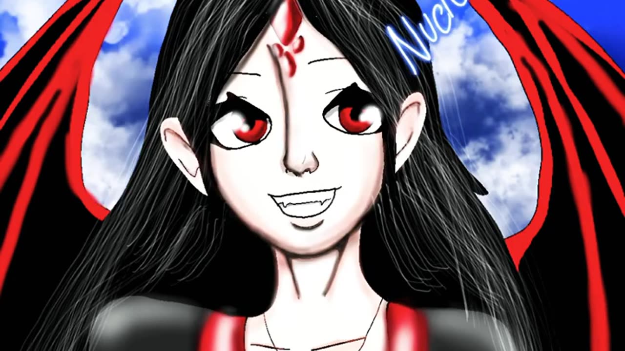 Oc speedpaint nuclear the vampire smiling