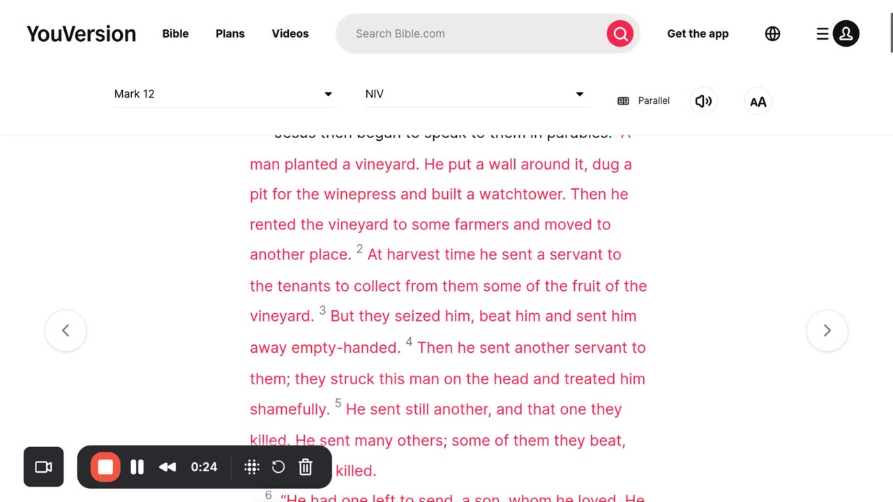 Mark 12 Parable of the Tenants