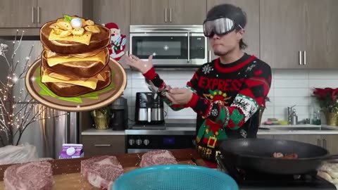 Massive A5 WAGYU steak REVERSE Sandwich (~10,000 calories)_part1