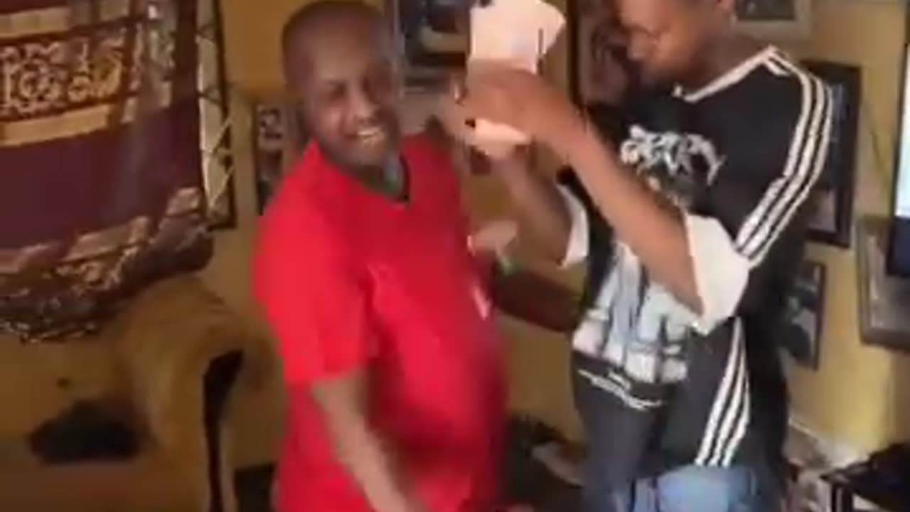 Man sprays dad money