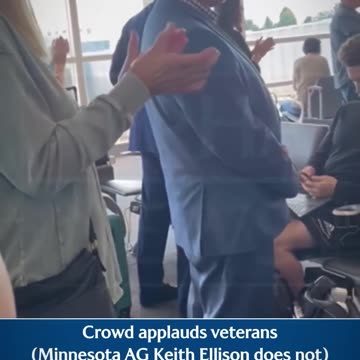 Minnesota Attorney Keith Ellison refused to clap for Military Veterans arriving in D.C
