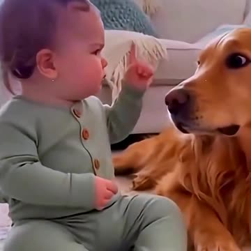 Dog Co-operates With The Child's Performance 😉🤭😂