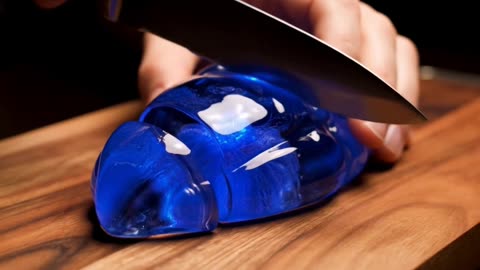Ultra Realistic 8K ASMR | Slicing Glass Apple Sculpture with Satisfying Sounds