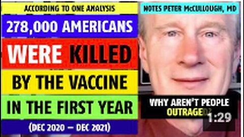 "Peter McCullough, MD Cites 278,000 Vaccine-Related Deaths in Americans in First Year"