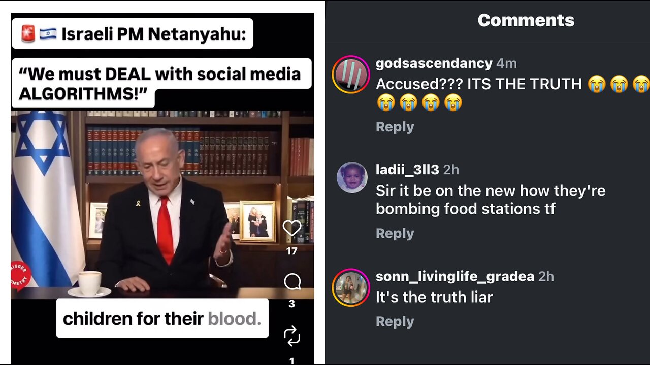 “We must DEAL with social media ALGORITHMS!” says Small-Hats (jewISH) prime minister Netanyahu