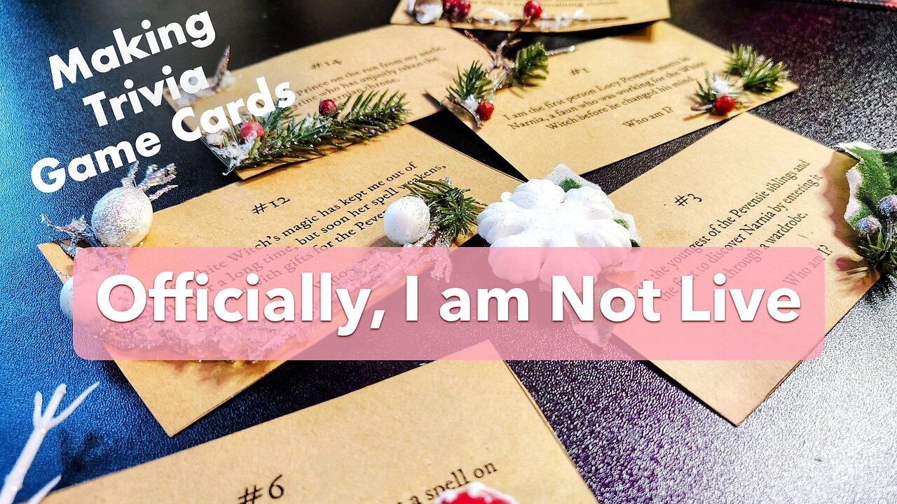 Officially, I am Not Live. Arts and Crafts stuff