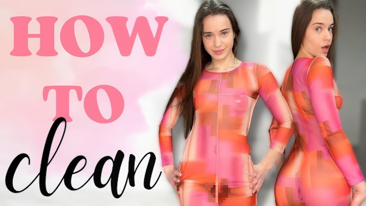 Apartment Girl | Alisa Cleaning Tips | Wipe The Mirror In a Transparent Dress 4K HD